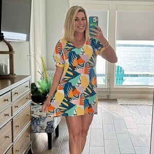 JODIFL Multicolor Abstract Print Dress